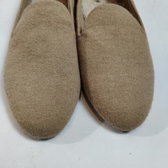Birdies Womens Sz 12 Starling Oatmeal Wool Faux Fur Lined Loafers Slip On Flats - Picture 4 of 11